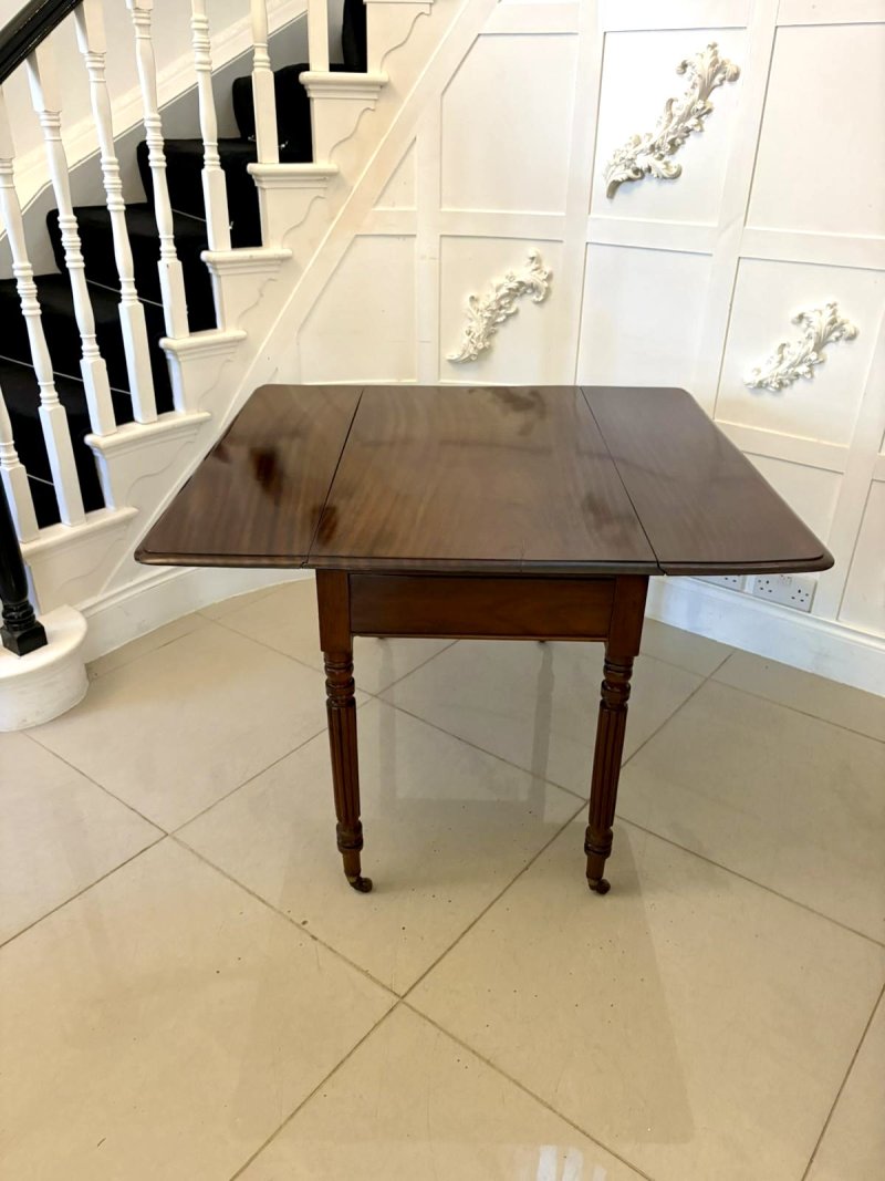 Quality Antique Regency Mahogany Drop-Leaf Pembroke Table